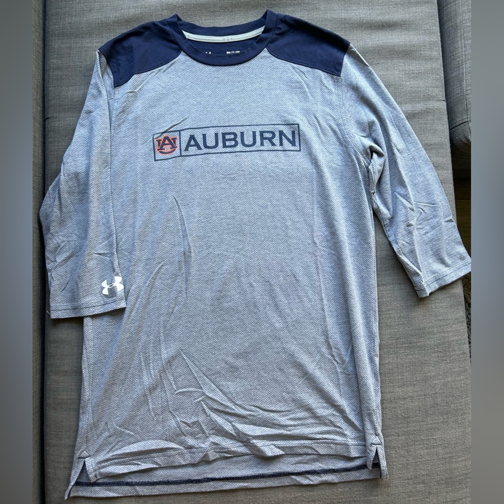Auburn under armour 3/4 sleeve baseball shirt